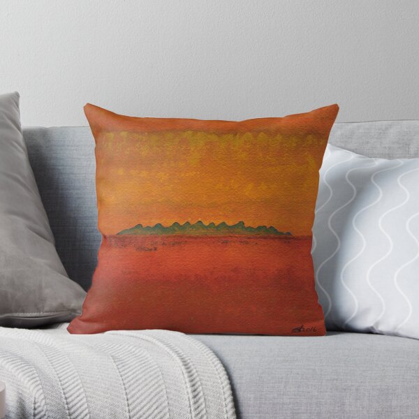 Little Needles original painting Throw Pillow