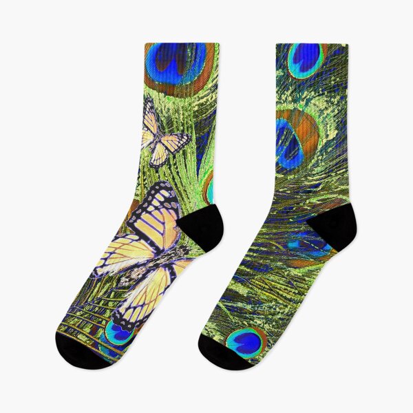 Item preview, YELLOW MONARCHS PEACOCK PATTERNS FANTASY ART designed and sold by sharlesart.