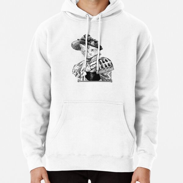 Pussycat Portrait | No. 2 of 2 from The Owl and the Pussycat Set | Anthropomorphic Cat | Vintage Cats | Black and White | Pullover Hoodie