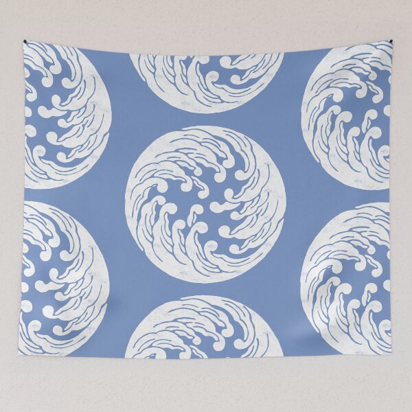 Item preview, Japanese Design 06 - Minimalist Asian Decor Modern Home Decor, Blue designed and sold by RedHillPrints.