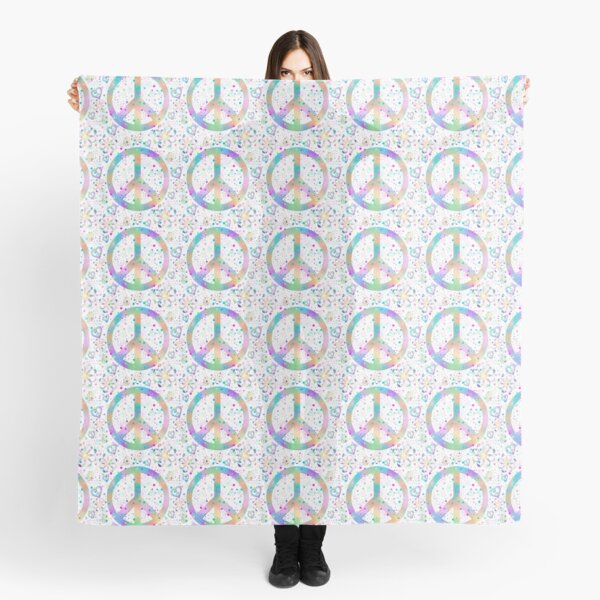 Flower Power Peace Dots Scarf