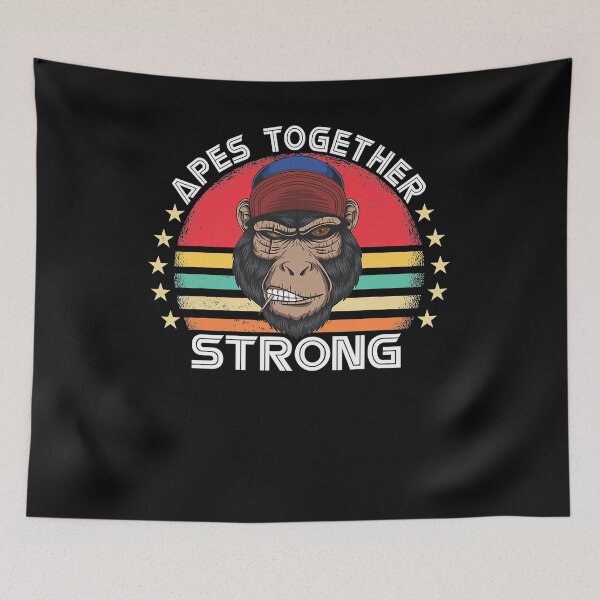 Item preview, Apes Strong Together Ape Retro Vintage Sunset GME strength  designed and sold by bambiai.