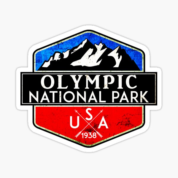 OLYMPIC NATIONAL PARK WASHINGTON 1938 HIKING CAMPING CLIMBING MOUNTAINS Sticker