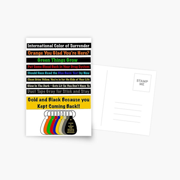 Cleantime Countdown With Narcotics Anonymous Keytags Postcard
