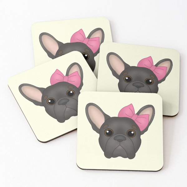 Item preview, Minimalistic Cartoony French Bulldog With A Bow Drawing designed and sold by pawtraitdreams.
