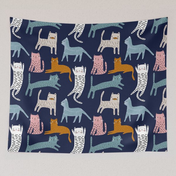Item preview, Cat drawing color cute pattern designed and sold by WaveOcean123.