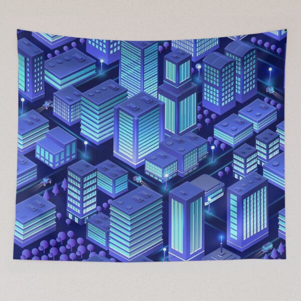 Item preview, Isometric Blue City designed and sold by IshitaPoint.