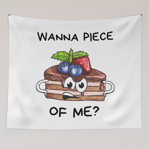 Item preview, Wanna Piece of Me Born to Cake Cake Pun designed and sold by Tasha McGlashan.