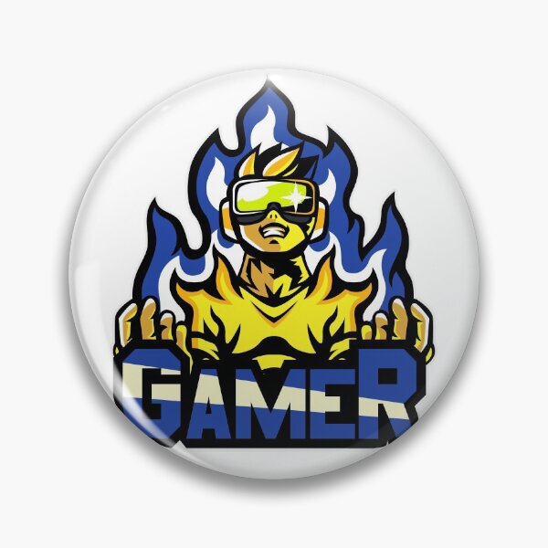 Item preview, Gamer playing with intense blue flame games designed and sold by abhishekarts.