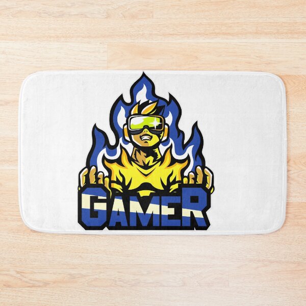 Item preview, Gamer playing with intense blue flame games designed and sold by abhishekarts.
