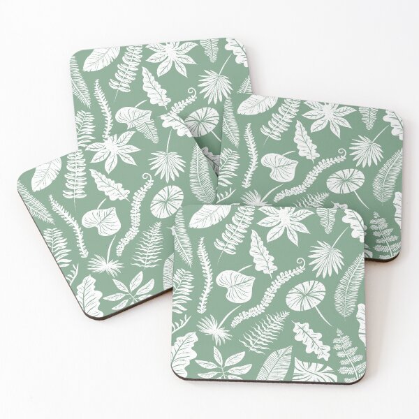 Item preview, Sage Green with White Leaves designed and sold by Kalite.