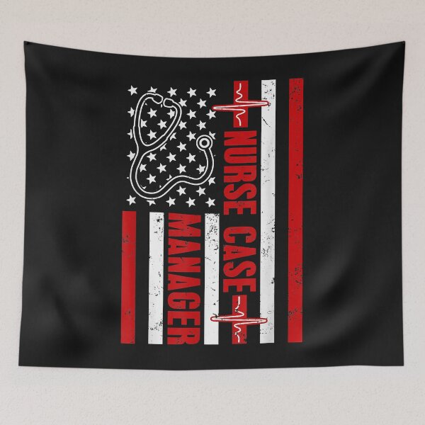 Item preview, Nurse Case Manager American flag USA Heartbeat Stethoscope T-Shirt designed and sold by JedFunk.