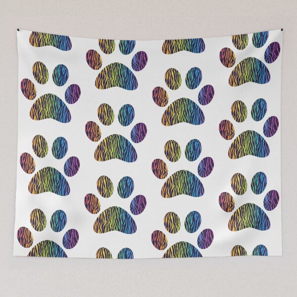 Item preview, Cute Rainbow Tiger Striped Dog Paw designed and sold by IslandDrip.