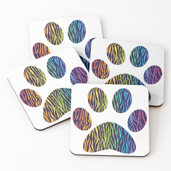 Item preview, Cute Rainbow Tiger Striped Dog Paw designed and sold by IslandDrip.