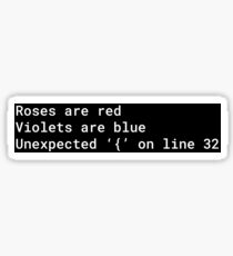 Syntax error poem Sticker