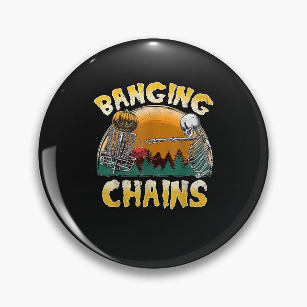 Item preview, Retro Disc Golf Banging Chains Spooky Halloween Skeleton T-Shirt designed and sold by JedFunk.