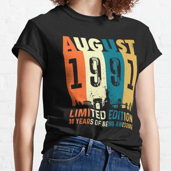 Vintage 1991 Retro T-Shirt 30th Birthday 30th B-Day Tee Gift for 30th Gift For Her Funny Birthday Shirt Thirty AF 30th Birthday Shirt