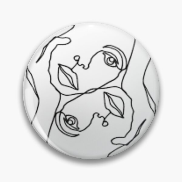 Aperçu de l'œuvre Enroulés les uns autour des autres, dessin au trait de visages créée et vendue par LineSimplicity.