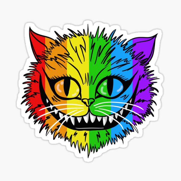 Rainbow Cheshire Cat Sticker
