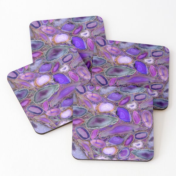Item preview, Geodes crystal pattern - Purple and Violet  designed and sold by k9printart.