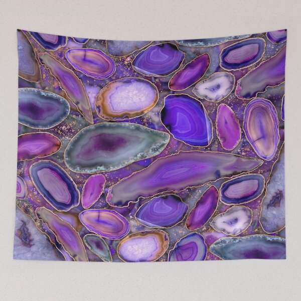 Item preview, Geodes crystal pattern - Purple and Violet  designed and sold by k9printart.