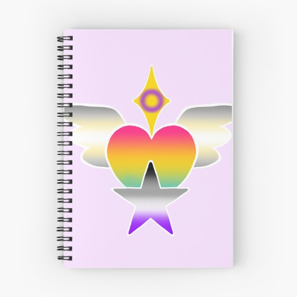 Item preview, Intersex Sparkle, Asexual Star, and Panromantic Pride Heart with Nonbinary Wings designed and sold by castnoshadow.