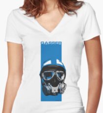 Gasser-Blue Women's Fitted V-Neck T-Shirt