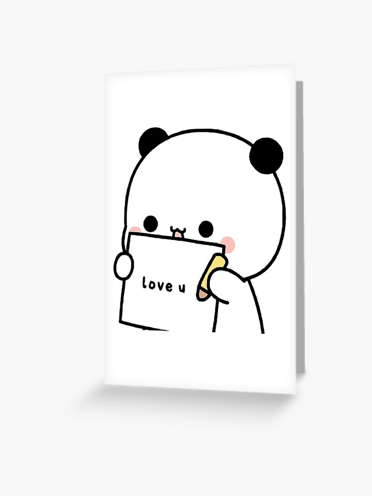 Grußkarte for Sale mit Niedliches Panda-Bär-Zeichen-Liebe BuBu von  theneurocyclist