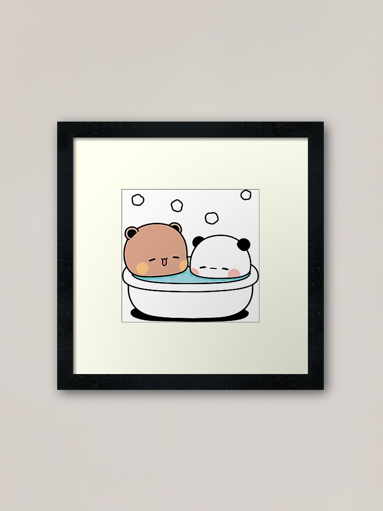 Bear and Panda Bubu Dudu Bath Framed Art Print for Sale by theneurocyclist