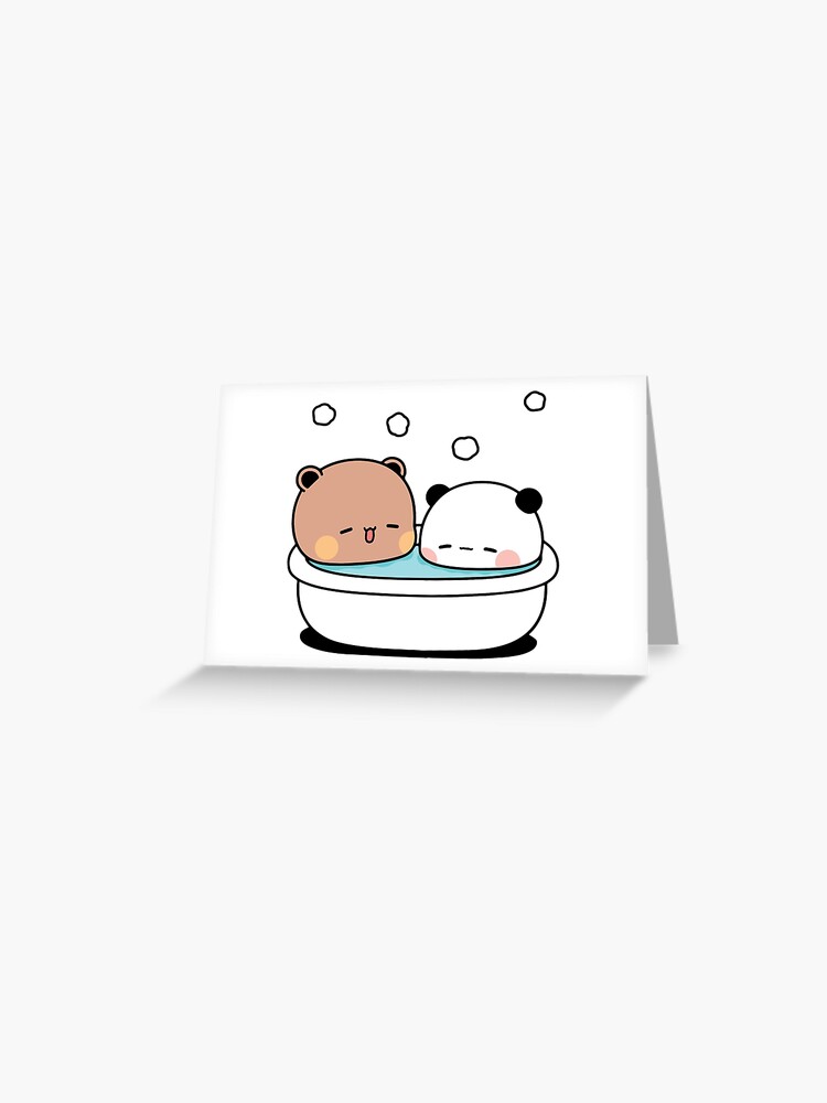 Bear and Panda Bubu Dudu Bath Greeting Card for Sale by theneurocyclist