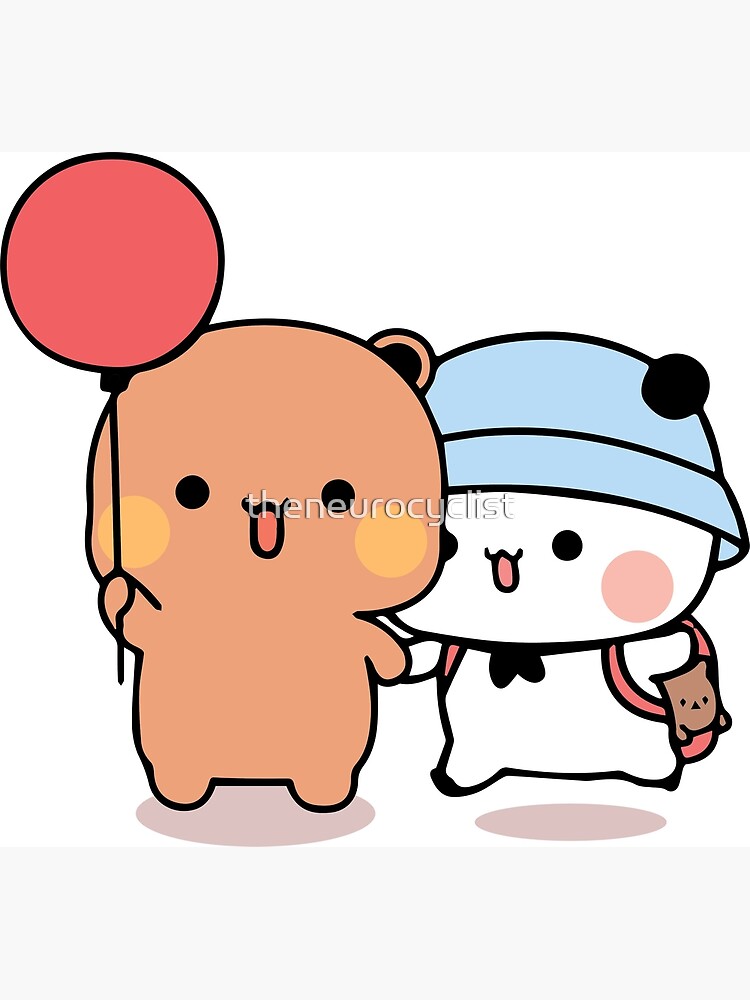 Bear and Panda Bubu Dudu Balloon | Greeting Card