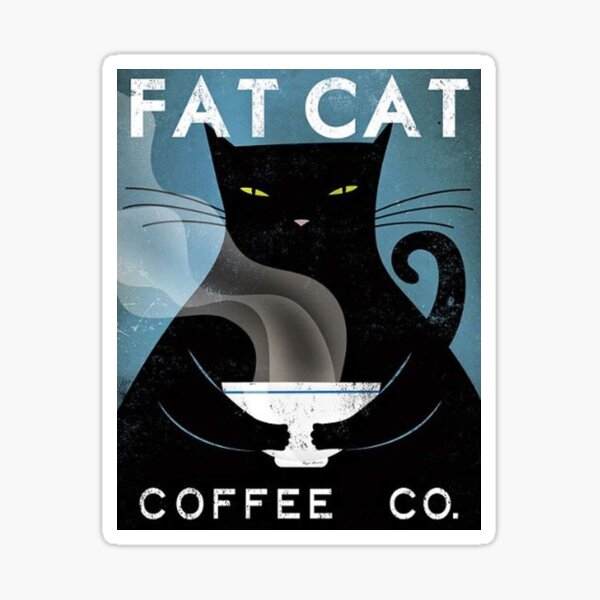 Fat Black Cat Stickers for Sale