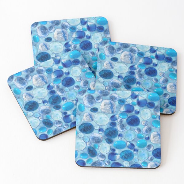 Item preview, Blue Tumbled Gemstones abstract designed and sold by k9printart.