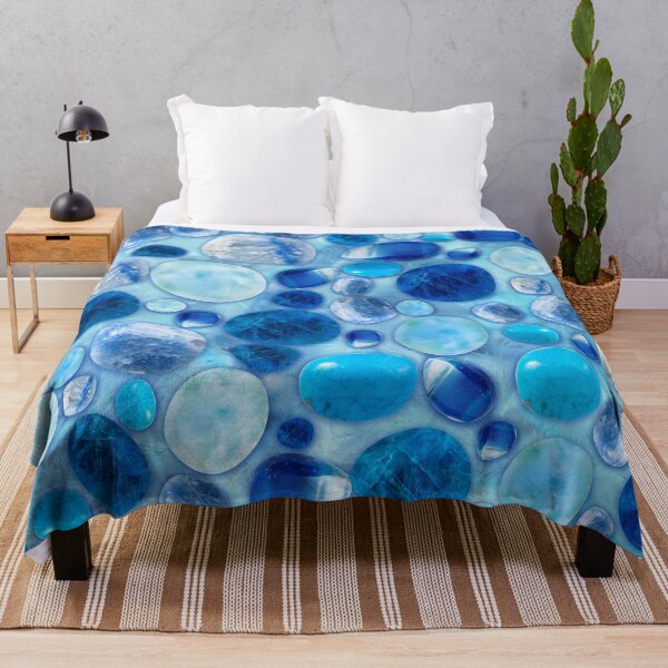 Item preview, Blue Tumbled Gemstones abstract designed and sold by k9printart.