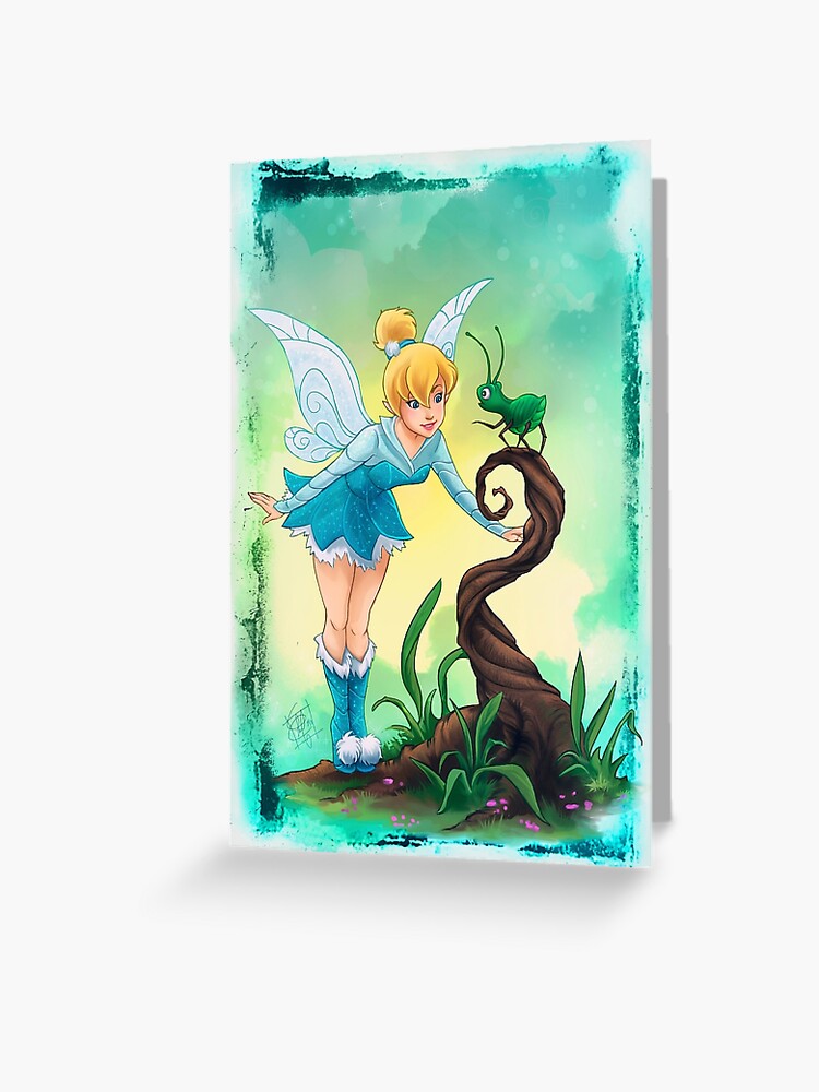 Tinkerbell Blue Fairy Greeting Card By Clefchan Redbubble