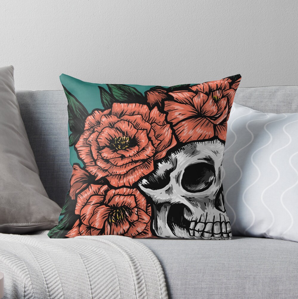 Crown of Peonies Throw Pillow