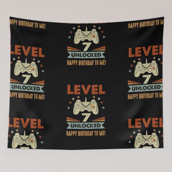 Item preview, 7th Birthday Shirt Level 7 Unlocked Happy Birthday To Me designed and sold by patriciaa12.