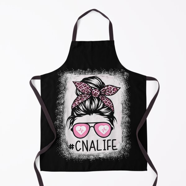 Item preview, CNA Nurse Life Bleached Shirts Pink Leopard Messy Bun Womens designed and sold by lydiamoranart.