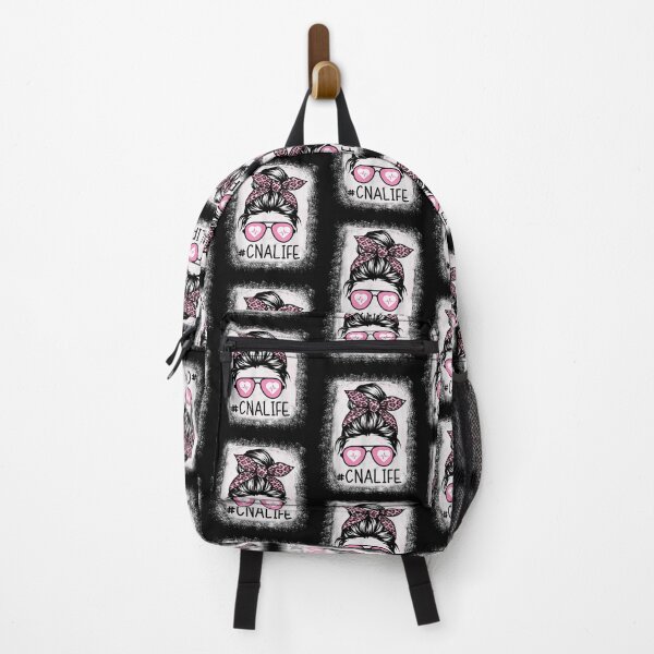 Item preview, CNA Nurse Life Bleached Shirts Pink Leopard Messy Bun Womens designed and sold by lydiamoranart.