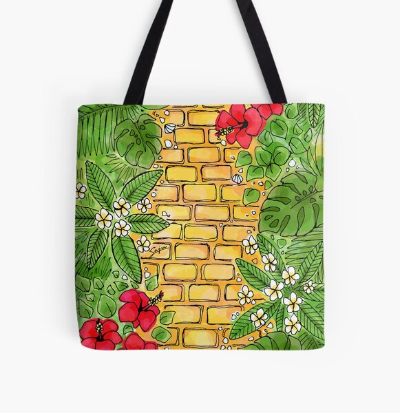 Yellow Brick Road Aloha - Find joy in the journey, your freedom, challenge, in tropical climate All Over Print Tote Bag