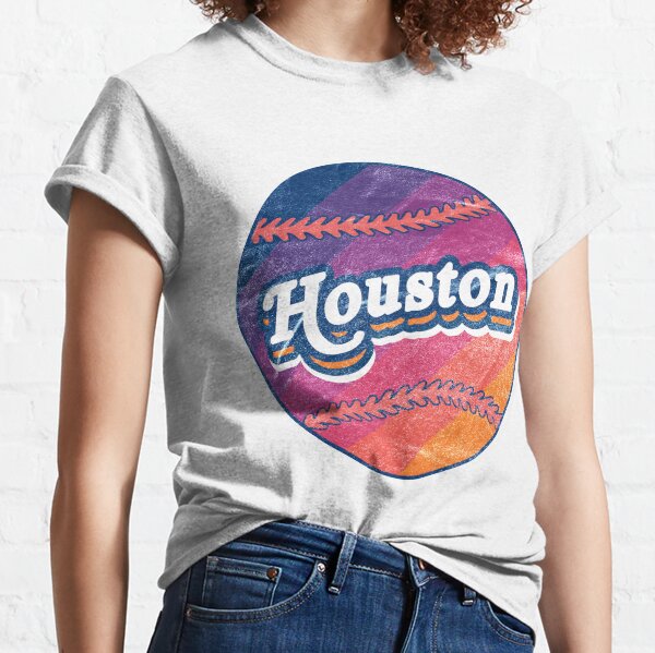 Astros T-shirt Houston Baseball Shirt Gift Game Day Top Shirts Mama Women's  Tee Hippie Summer Fan Women Space City