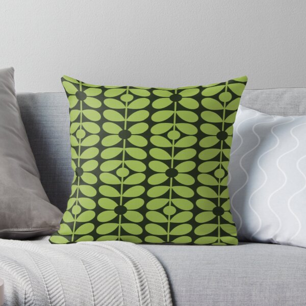 orla kiely-multi tige design, vert charbon, noir Coussin