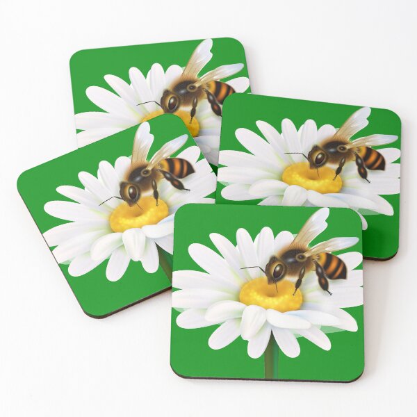 Item preview, beeline on white flower designed and sold by sbrstore.
