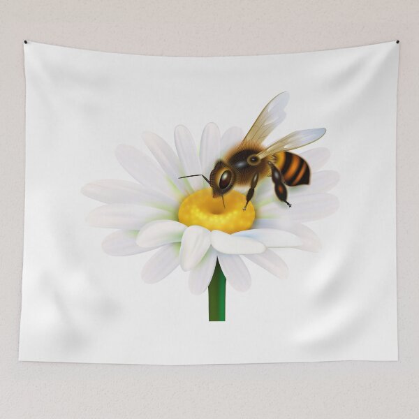 Item preview, beeline on white flower designed and sold by sbrstore.