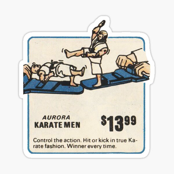 Aurora Karate Men 70s Toy Ad Sticker