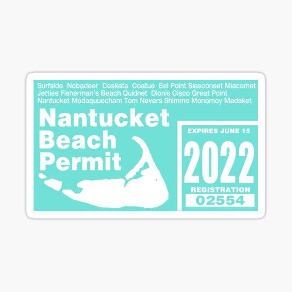Travel Souvenirs & Memorabilia Nantucket Beach Permit Sticker Decal