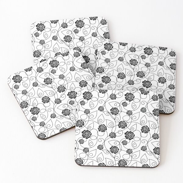 Aperçu de l'œuvre Motif floral de rose noire, motif sans couture de rose noire, conception de motif de rose noire créée et vendue par graphic-genie.