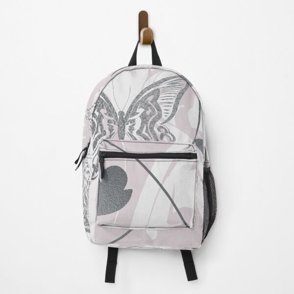 Item preview, Beautiful intricate butterfly pattern for lovers of butterflies. White blush baby pink and silver - Caroline Laursen original designed and sold by Caroline Laursen.