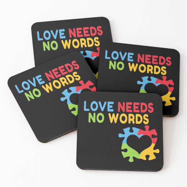 Item preview, Love Needs No Words Autism Awareness Quote designed and sold by Color-Sparkle.