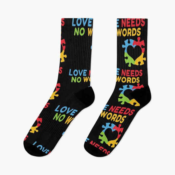Item preview, Love Needs No Words Autism Awareness Quote designed and sold by Color-Sparkle.